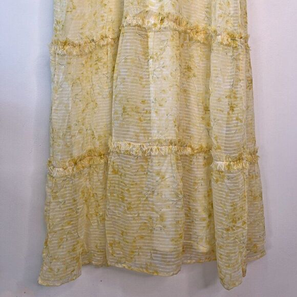 LAUREN Ralph Lauren Floral Yellow & Cream Sleeveless Midi Dress - Picture 6 of 11